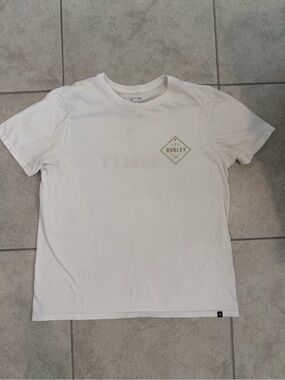 Men’s Hurley White Short Sleeve Tee with Small Green Logo